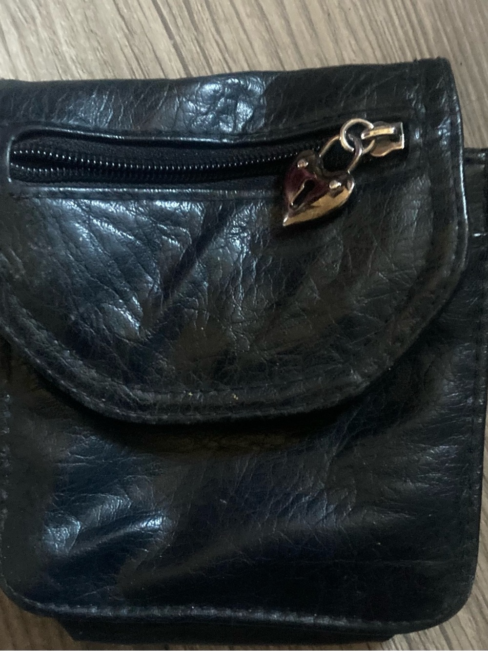 Brighton Black Crossbody with Gold Heart Charm